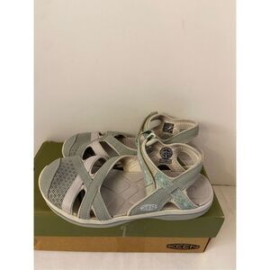 Keen size 7 sandals closed toe gray green straps #01116